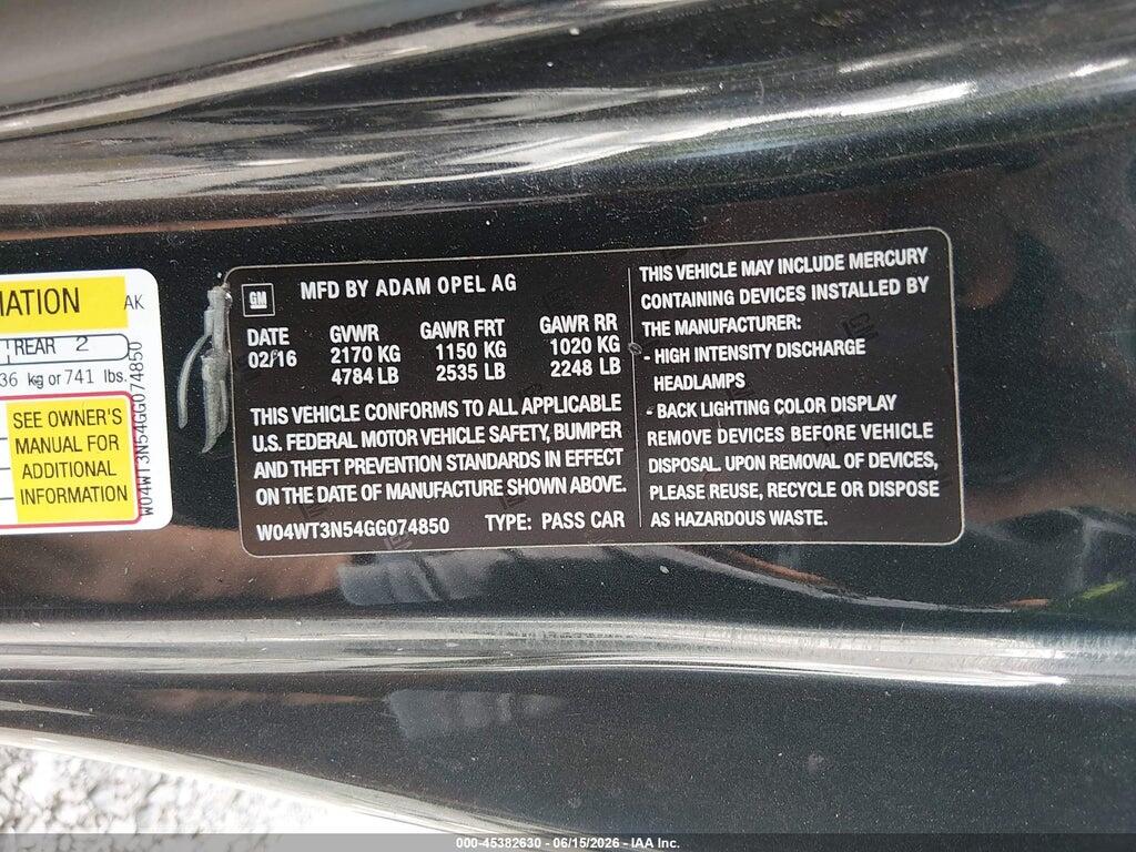 W04WT3N54GG074850 2016 BUICK CASCADA photo no. 9