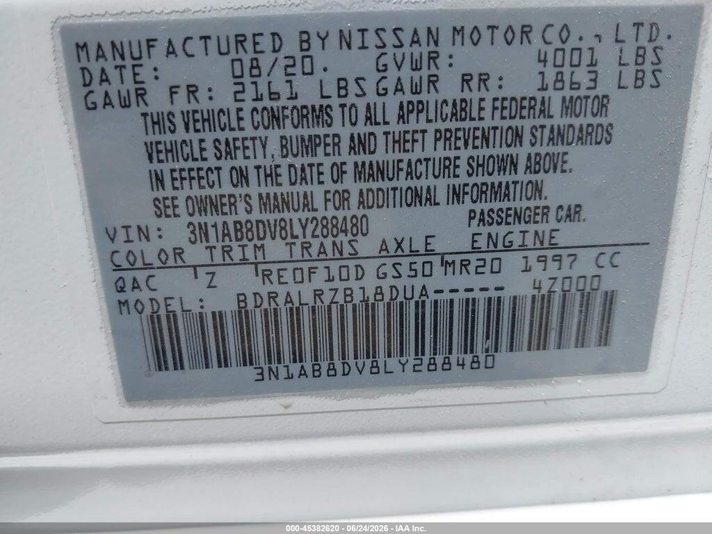 3N1AB8DV8LY288480 2020 NISSAN SENTRA photo no. 9