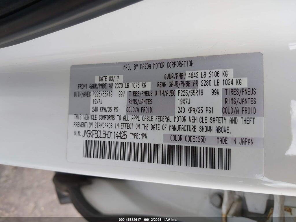 JM3KFBDL5H0114425 2017 MAZDA CX-5 photo no. 9