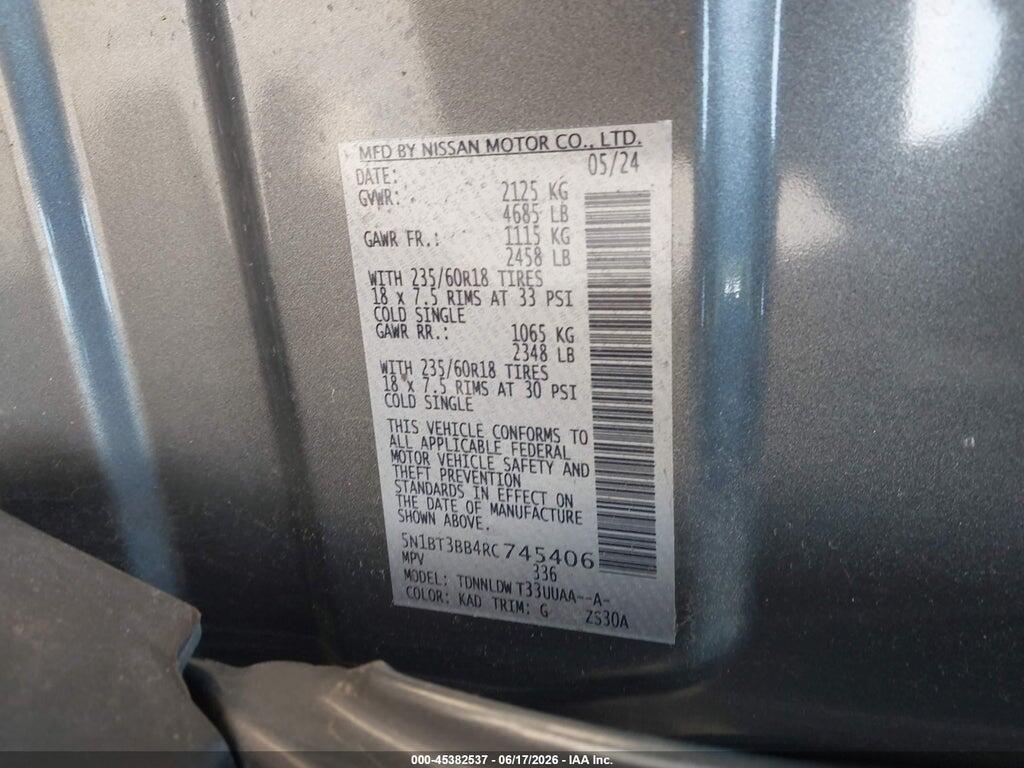 5N1BT3BB4RC745406 2024 NISSAN ROGUE photo no. 9