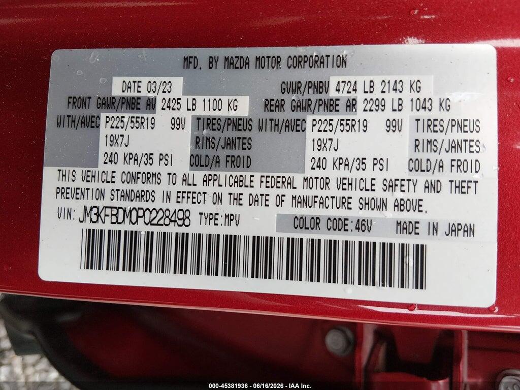 JM3KFBDM0P0228498 2023 MAZDA CX-5 photo no. 9
