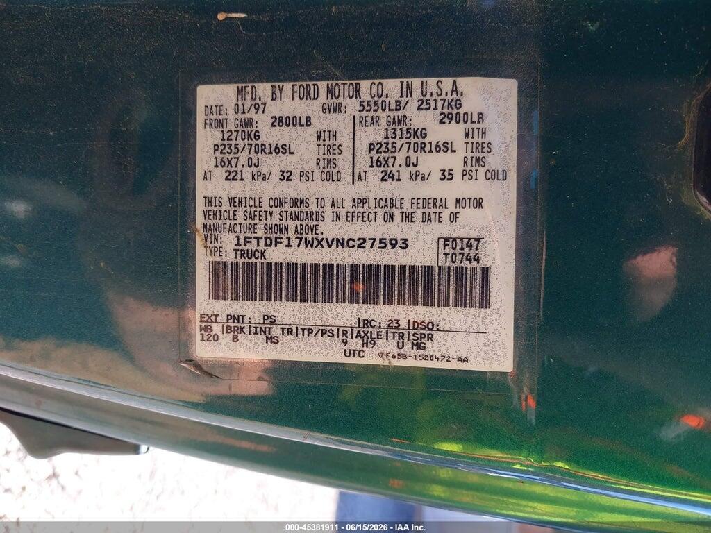 1FTDF17WXVNC27593 1997 FORD F-150 STANDARD photo no. 9