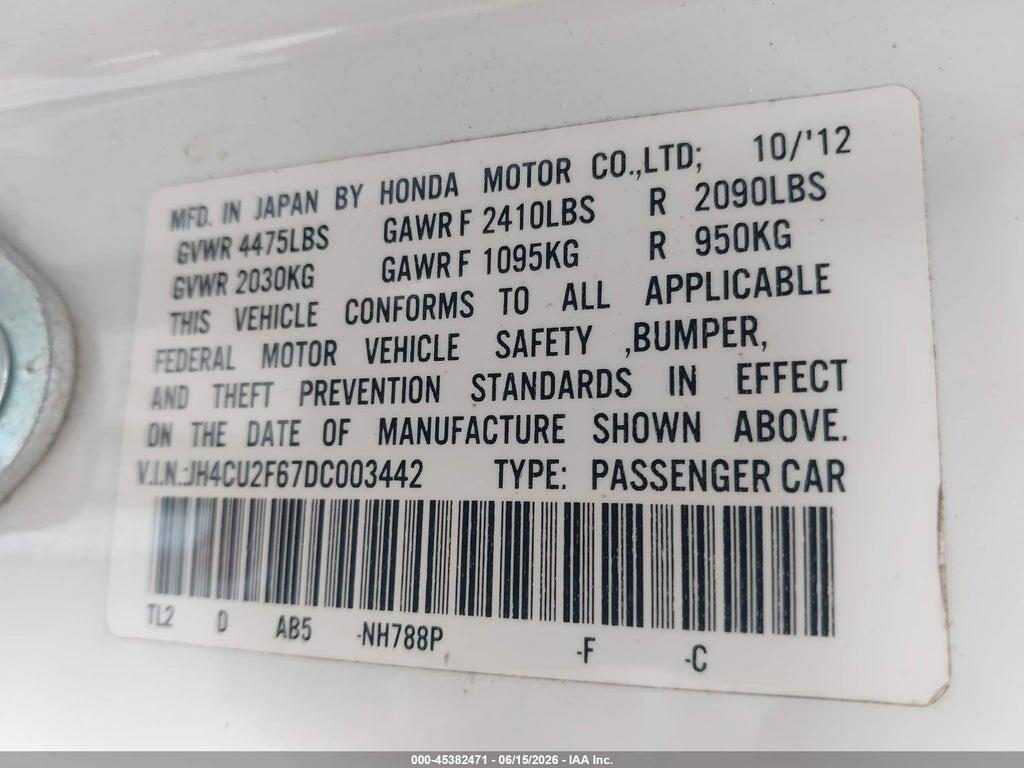 JH4CU2F67DC003442 2013 ACURA TSX photo no. 9