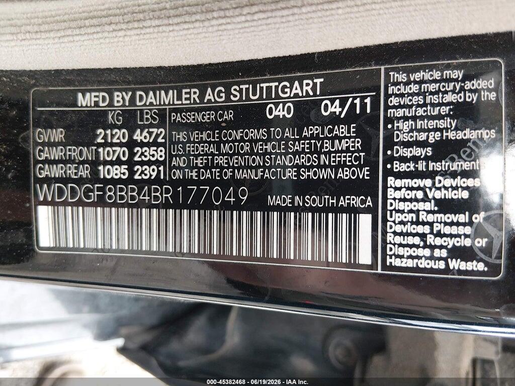 WDDGF8BB4BR177049 2011 MERCEDES-BENZ C 300 photo no. 9