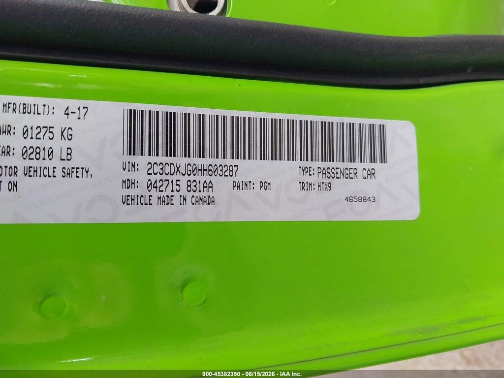 2C3CDXJG0HH603287 2017 DODGE CHARGER photo no. 9
