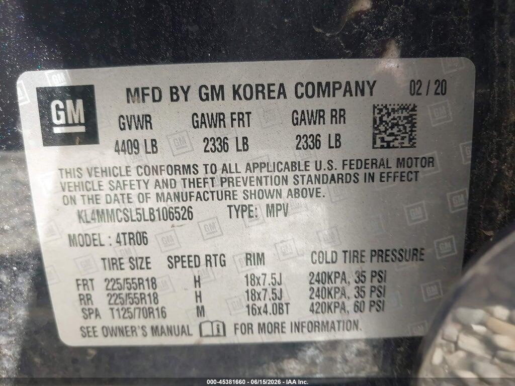 KL4MMCSL5LB106526 2020 BUICK ENCORE GX photo no. 9