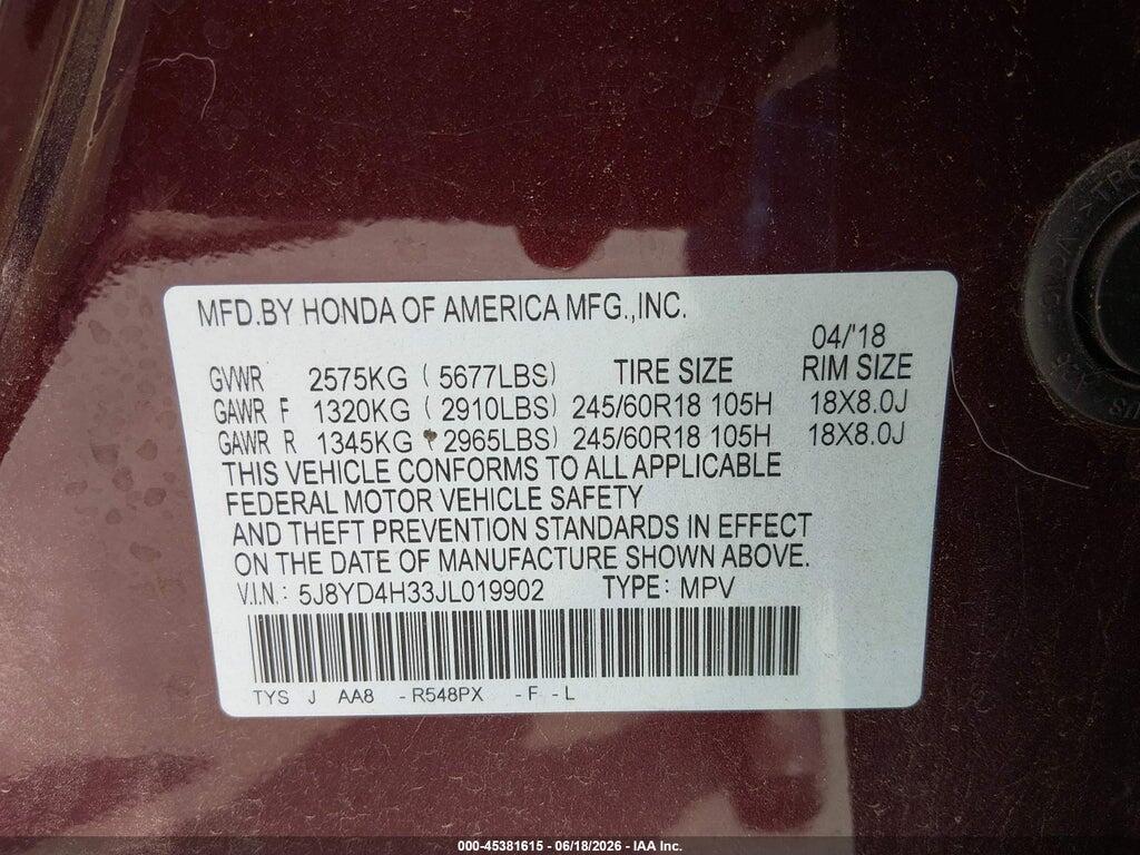 5J8YD4H33JL019902 2018 ACURA MDX photo no. 9