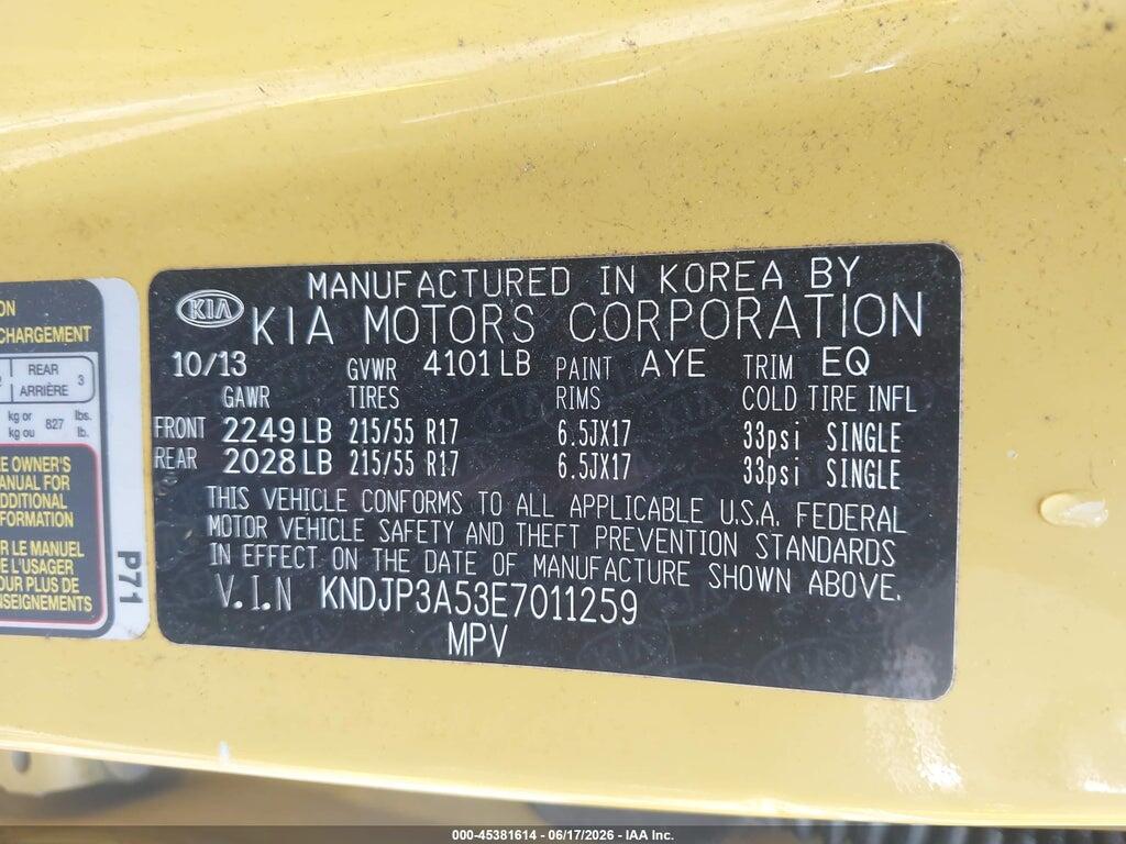 KNDJP3A53E7011259 2014 KIA SOUL photo no. 9