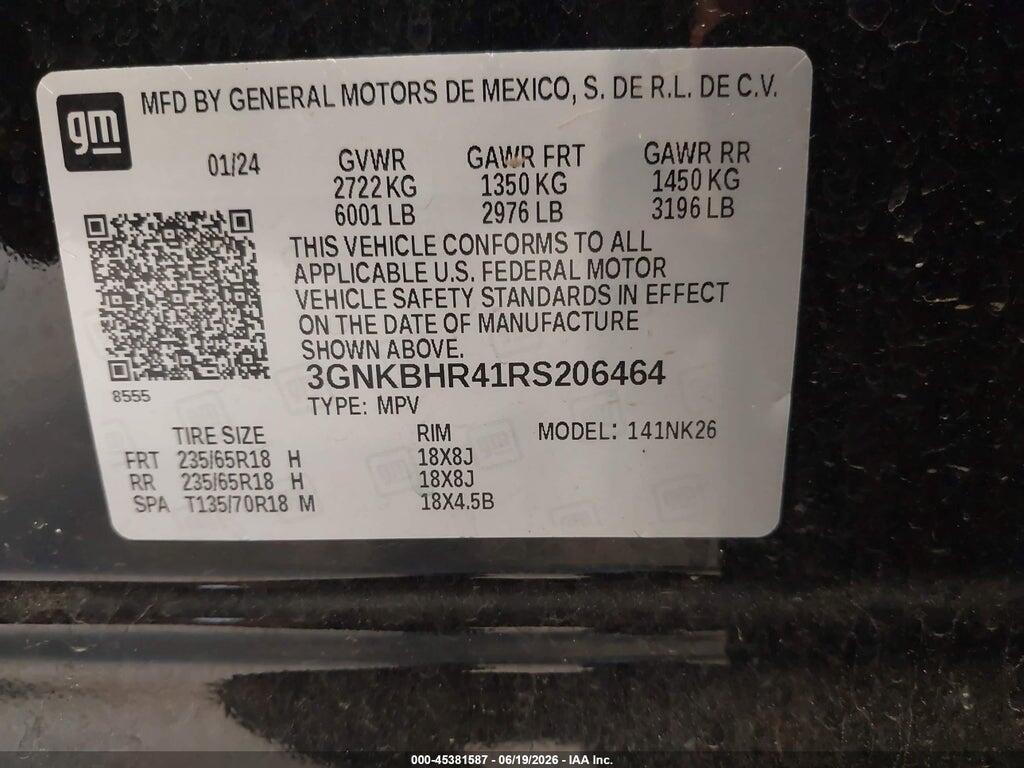 3GNKBHR41RS206464 2024 CHEVROLET BLAZER photo no. 9