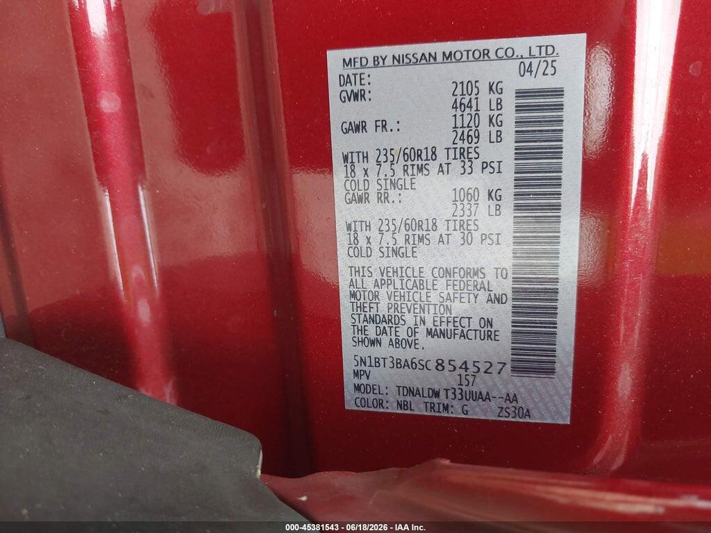 5N1BT3BA6SC854527 2025 NISSAN ROGUE photo no. 9
