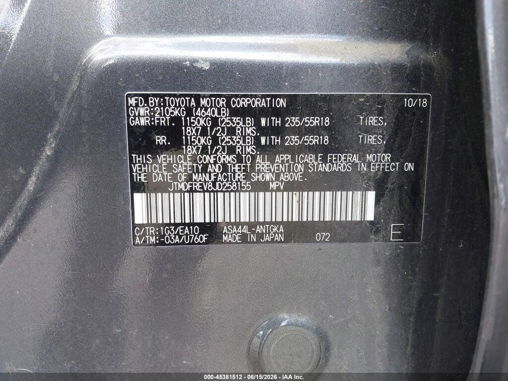 JTMDFREV8JD258155 2018 TOYOTA RAV4 photo no. 9
