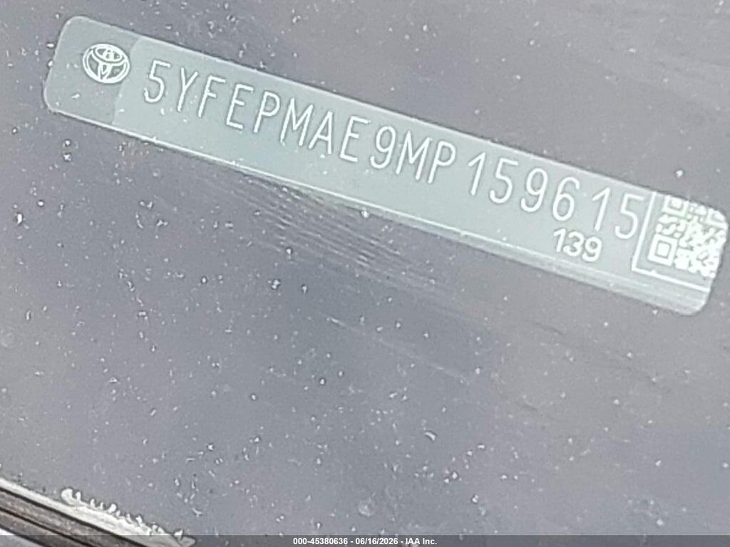 5YFEPMAE9MP159615 2021 TOYOTA COROLLA photo no. 9