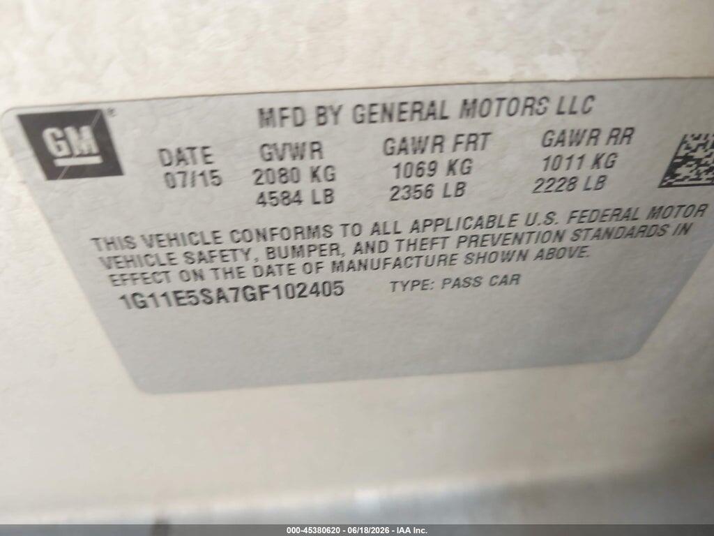 1G11E5SA7GF102405 2016 CHEVROLET MALIBU LIMITED photo no. 9