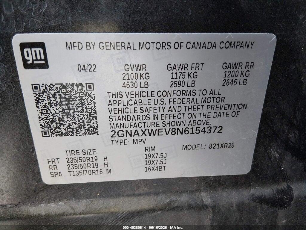 2GNAXWEV8N6154372 2022 CHEVROLET EQUINOX photo no. 9