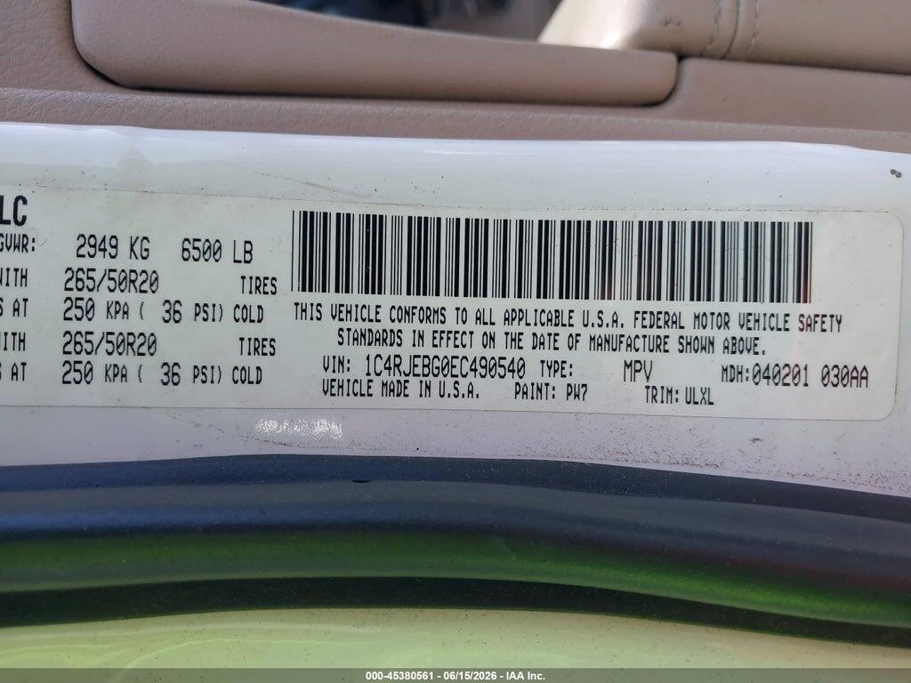 1C4RJEBG0EC490540 2014 JEEP GRAND CHEROKEE photo no. 9