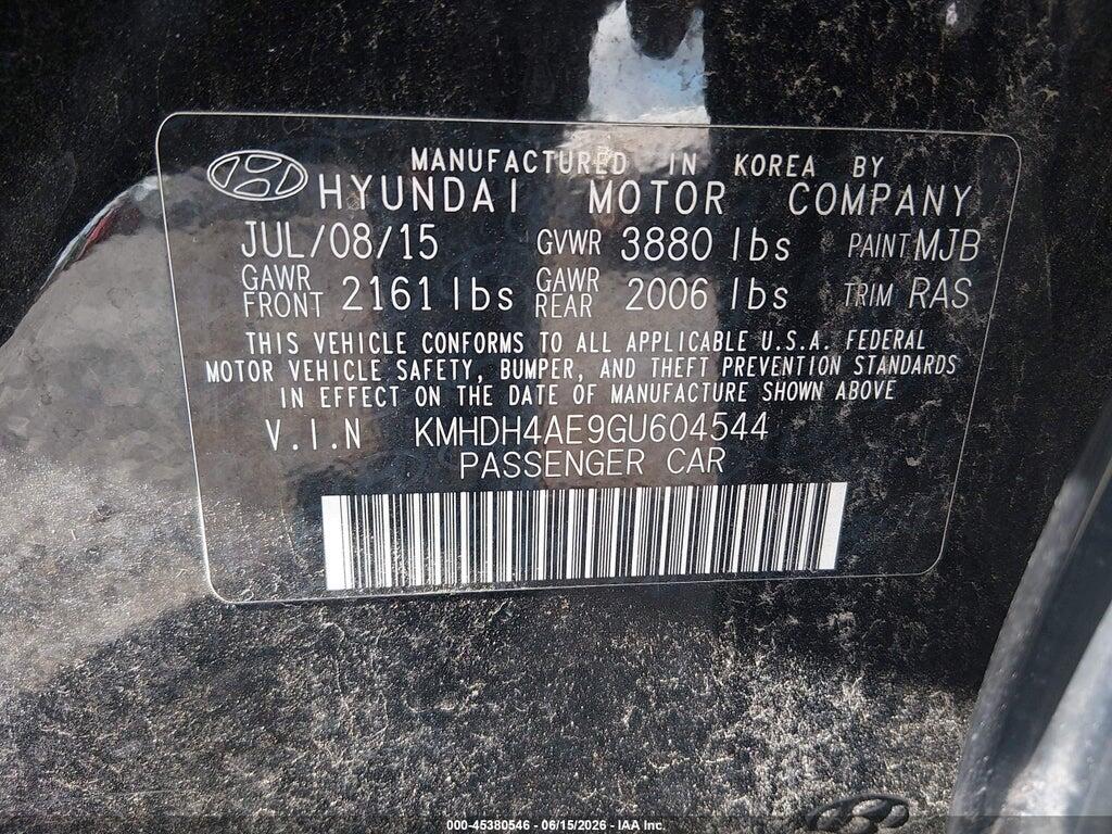 KMHDH4AE9GU604544 2016 HYUNDAI ELANTRA photo no. 9