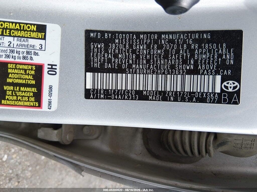5YFBURHE2HP613692 2017 TOYOTA COROLLA photo no. 9