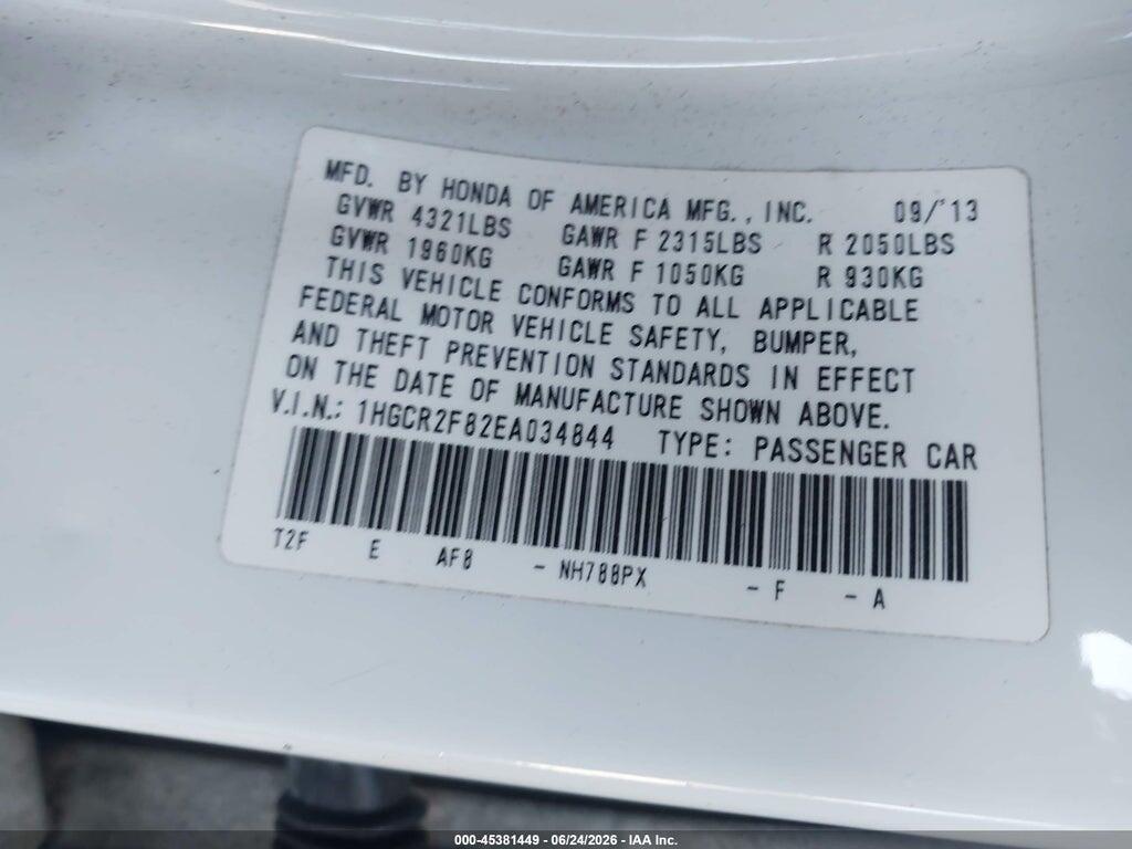 1HGCR2F82EA034844 2014 HONDA ACCORD photo no. 9
