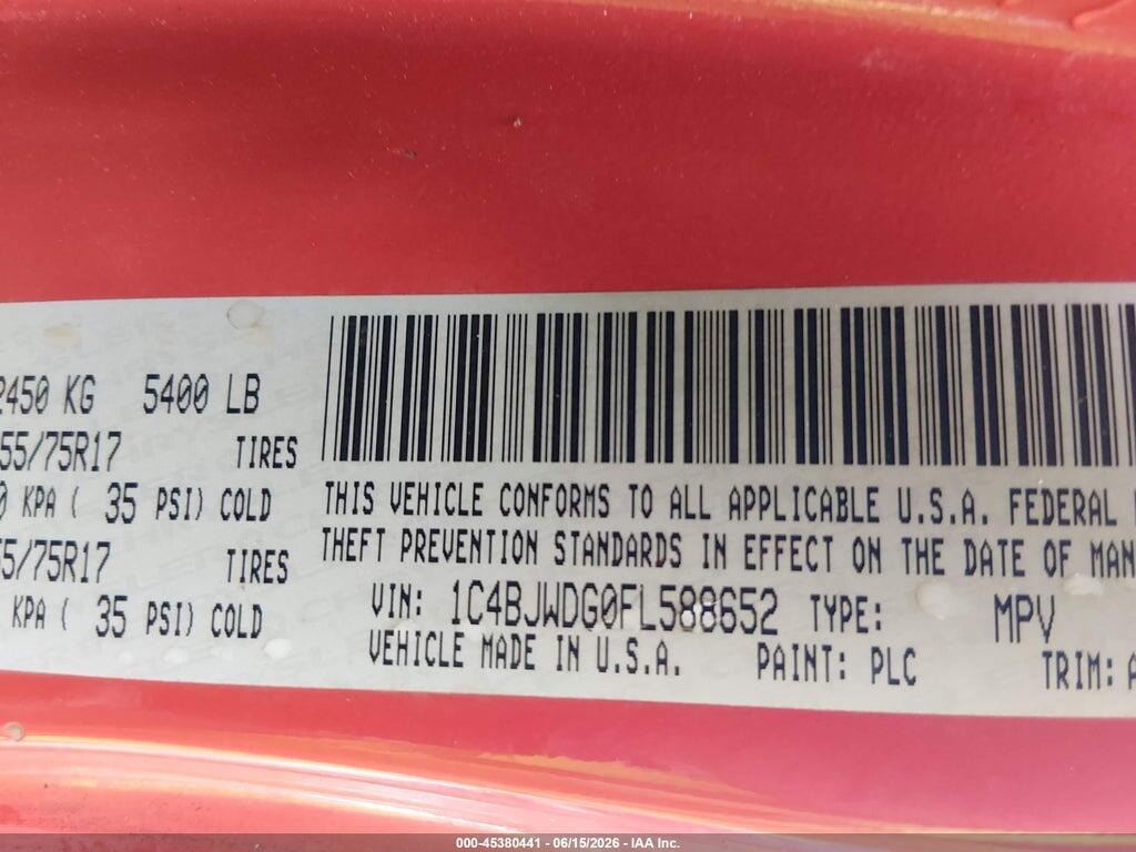 1C4BJWDG0FL588652 2015 JEEP WRANGLER UNLIMITED photo no. 9