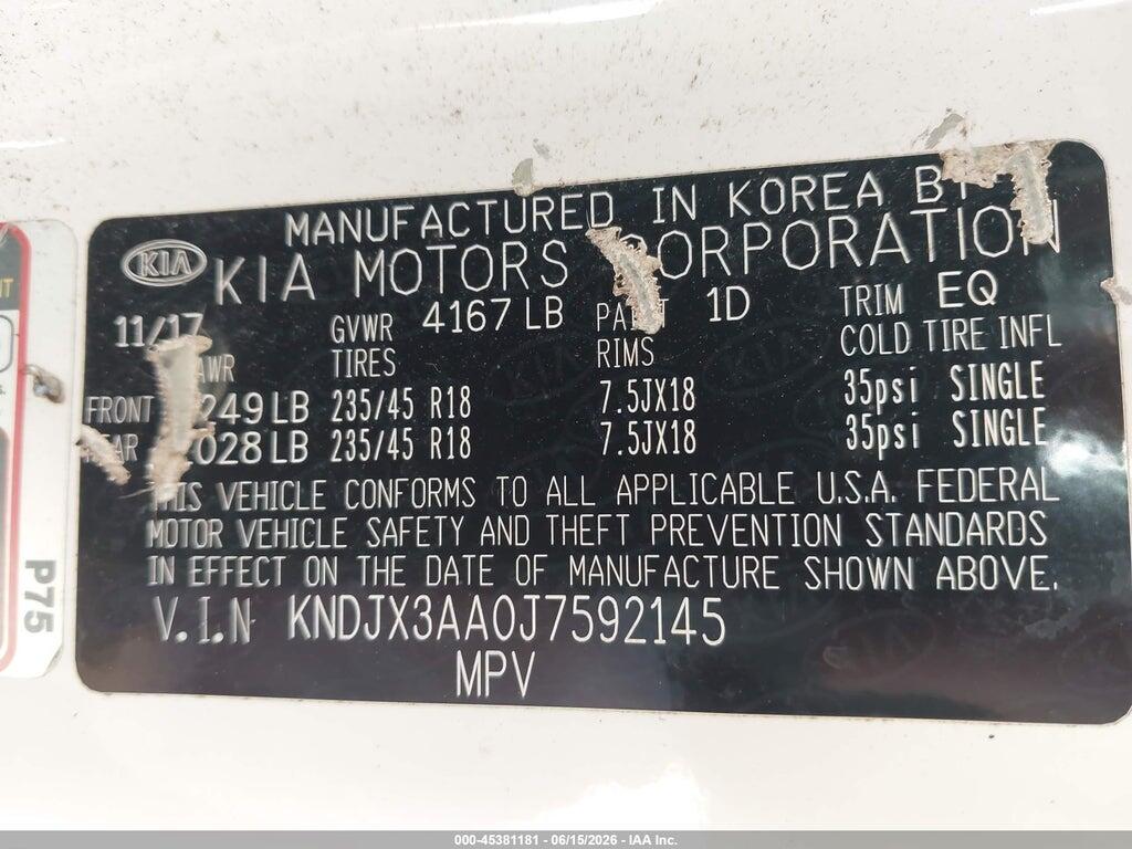 KNDJX3AA0J7592145 2018 KIA SOUL photo no. 9