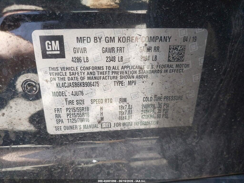 KL4CJASB6KB906475 2019 BUICK ENCORE photo no. 9