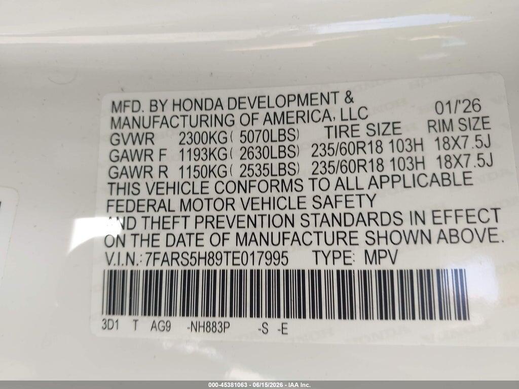 7FARS5H89TE017995 2026 HONDA CR-V HYBRID photo no. 9