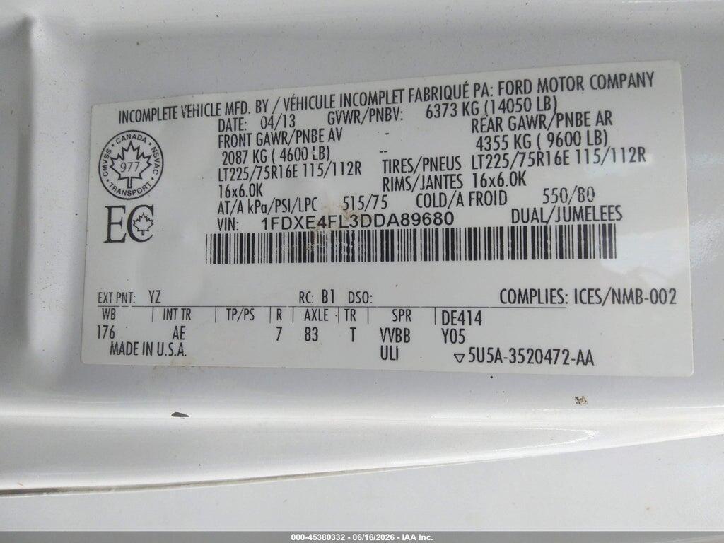 1FDXE4FL3DDA89680 2013 FORD E-450 CUTAWAY photo no. 9