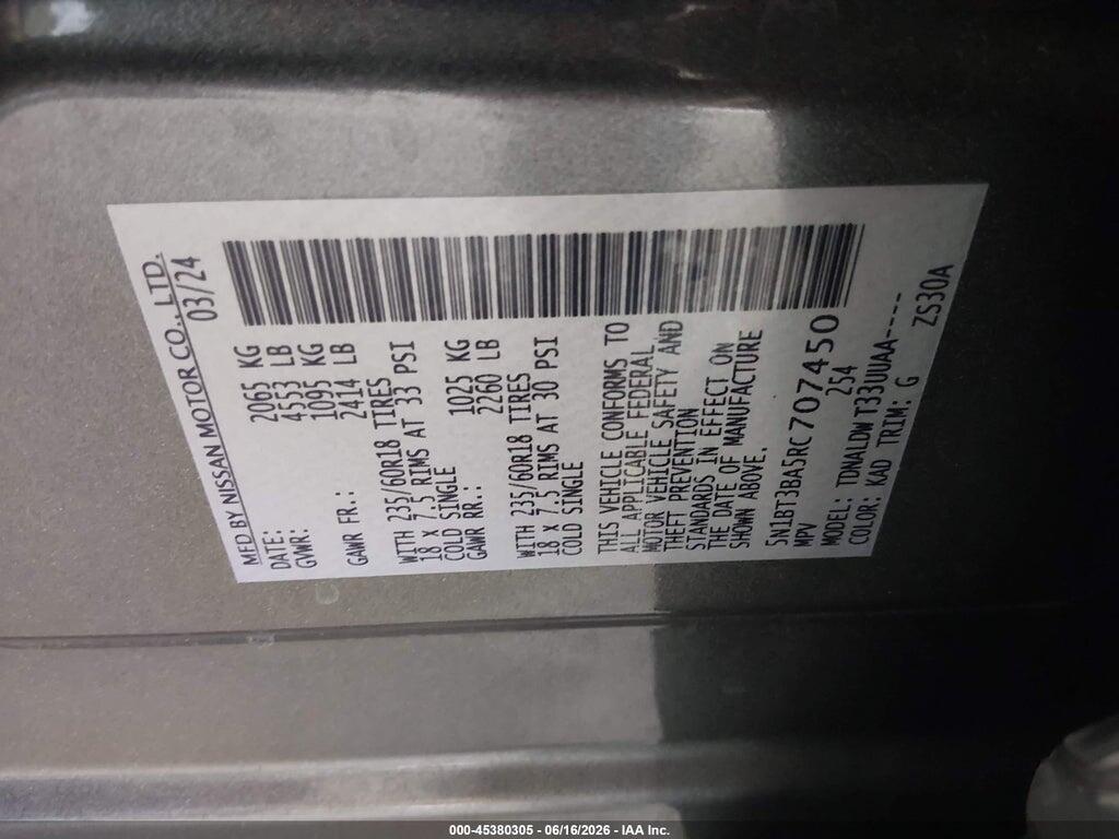 5N1BT3BA5RC707450 2024 NISSAN ROGUE photo no. 9