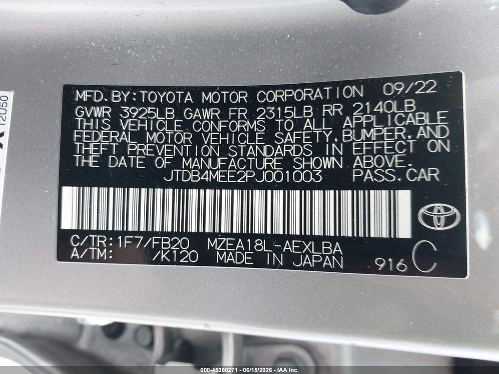 JTDB4MEE2PJ001003 2023 TOYOTA COROLLA photo no. 9