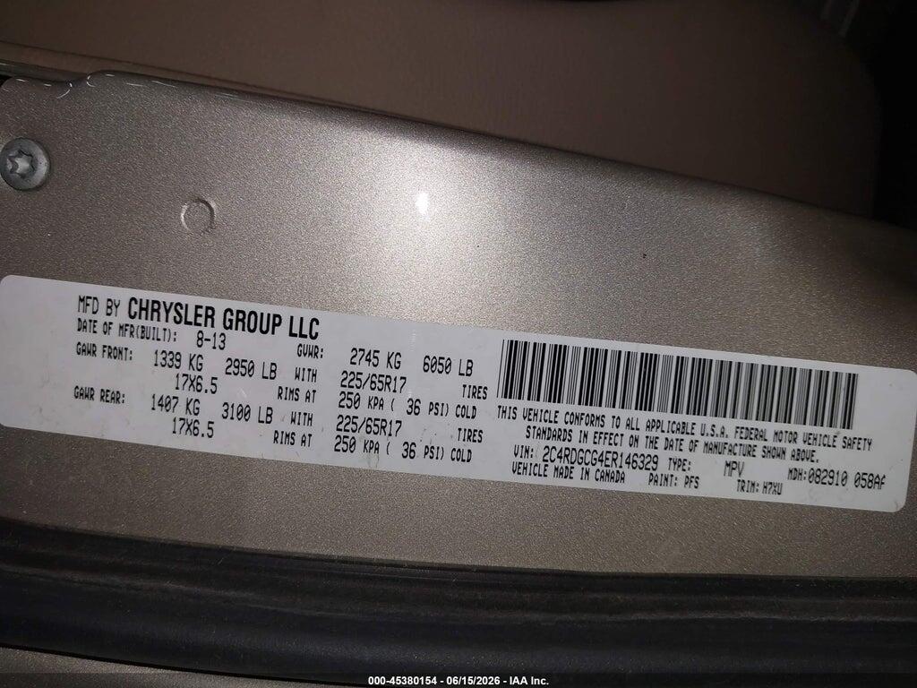 2C4RDGCG4ER146329 2014 DODGE GRAND CARAVAN photo no. 9