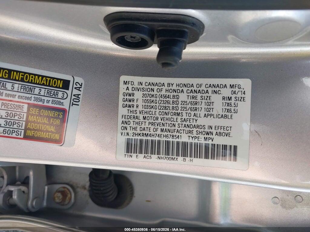 2HKRM4H74EH678541 2014 HONDA CR-V photo no. 9