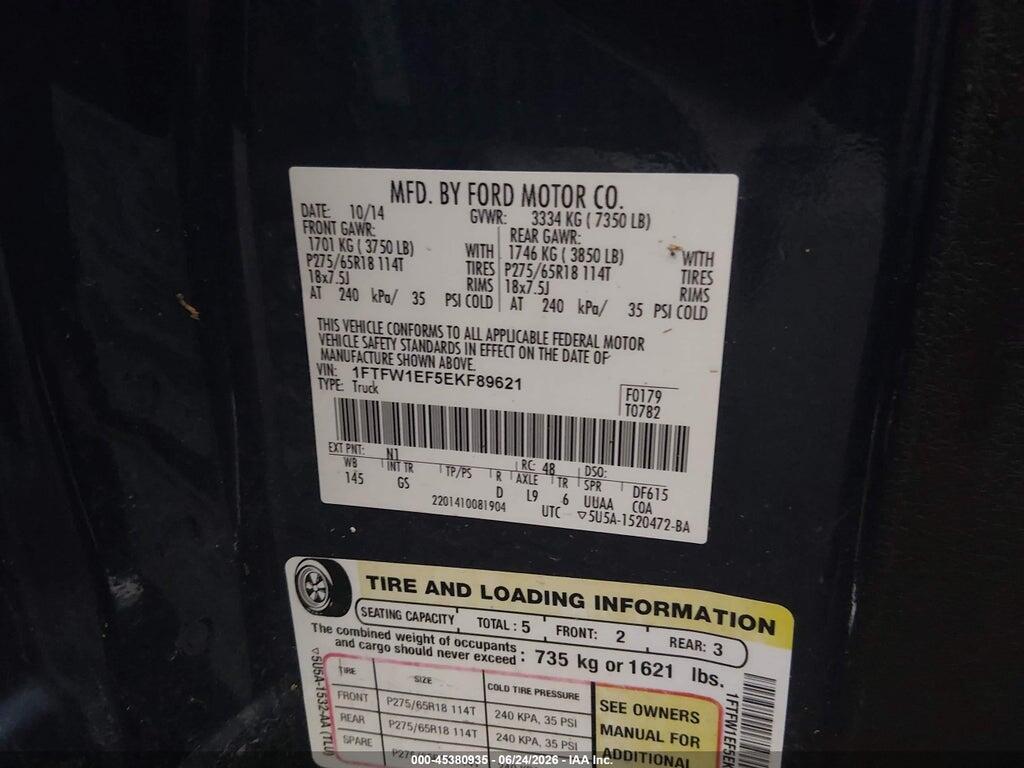 1FTFW1EF5EKF89621 2014 FORD F-150 photo no. 9
