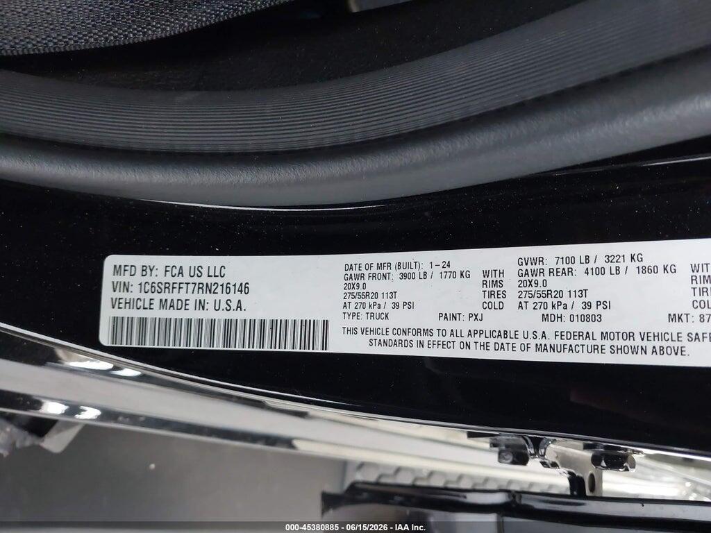 1C6SRFFT7RN216146 2024 RAM 1500 photo no. 9