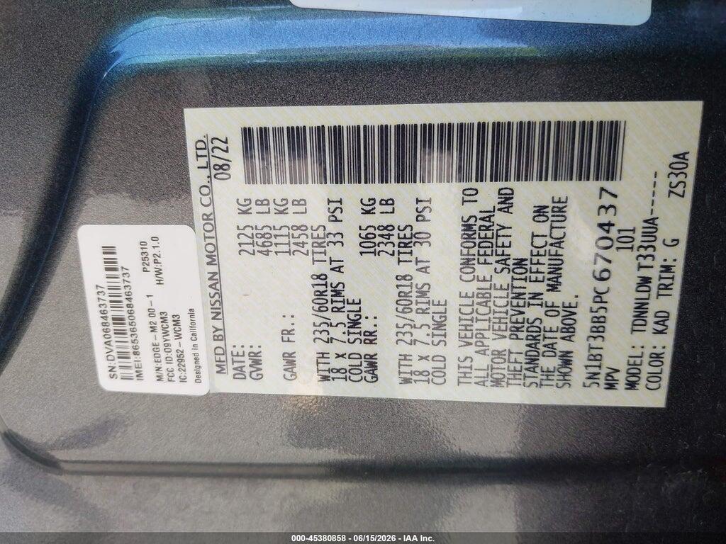 5N1BT3BB5PC670437 2023 NISSAN ROGUE photo no. 9