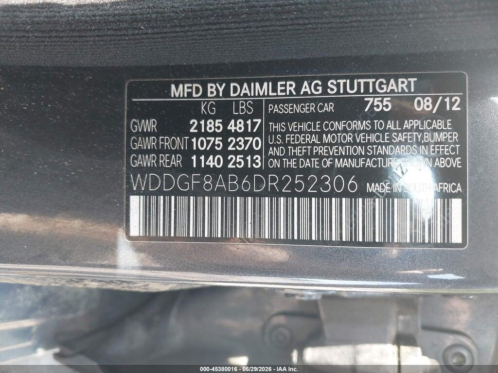 WDDGF8AB6DR252306 2013 MERCEDES-BENZ C 300 photo no. 9