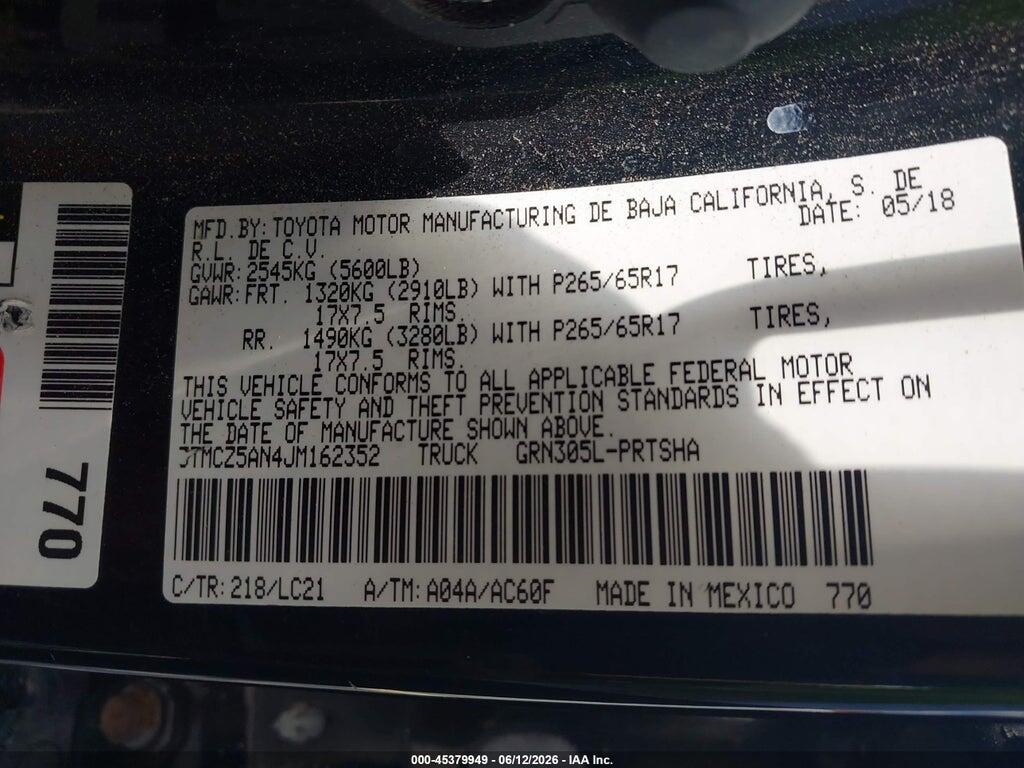 3TMCZ5AN4JM162352 2018 TOYOTA TACOMA photo no. 9