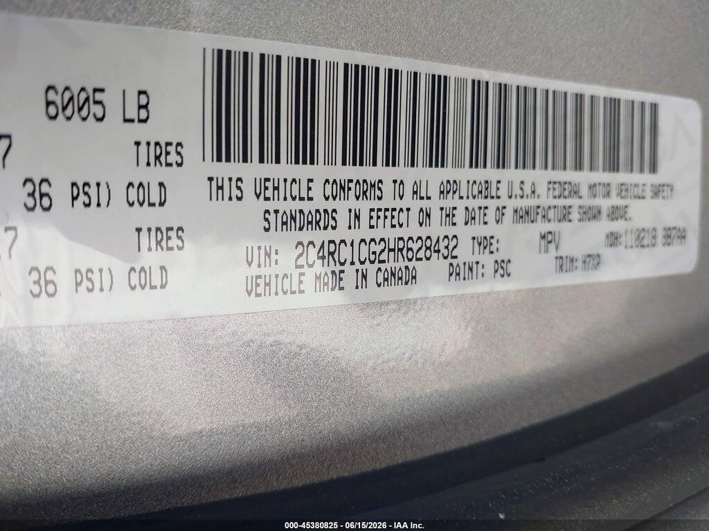 2C4RC1CG2HR628432 2017 CHRYSLER PACIFICA photo no. 9