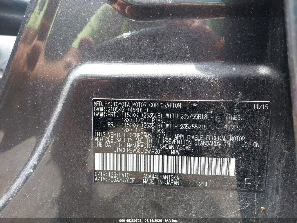 JTMDFREV5GJ056920 2016 TOYOTA RAV4 photo no. 9