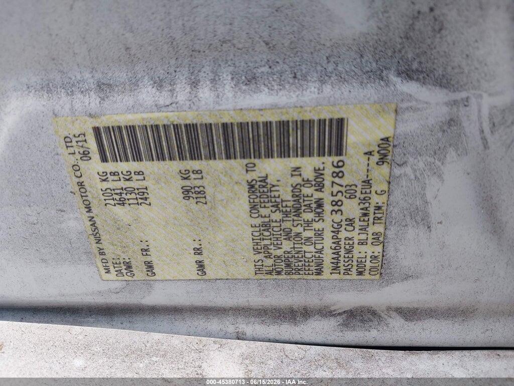 1N4AA6AP4GC385786 2016 NISSAN MAXIMA photo no. 9