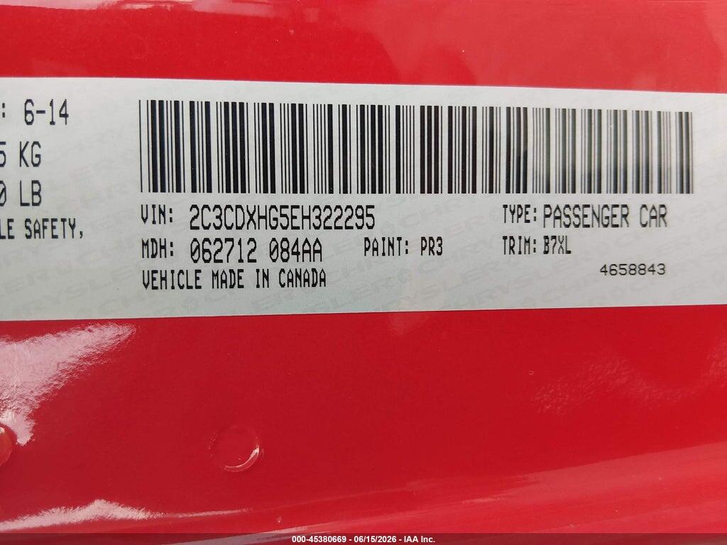 2C3CDXHG5EH322295 2014 DODGE CHARGER photo no. 9