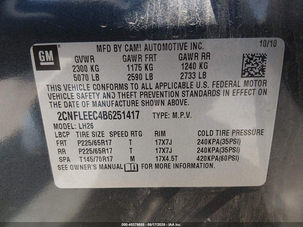 2CNFLEEC4B6251417 2011 CHEVROLET EQUINOX photo no. 9