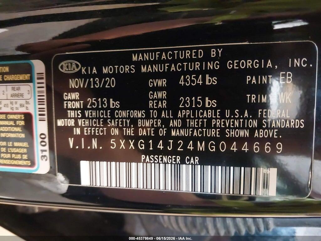 5XXG14J24MG044669 2021 KIA K5 photo no. 9