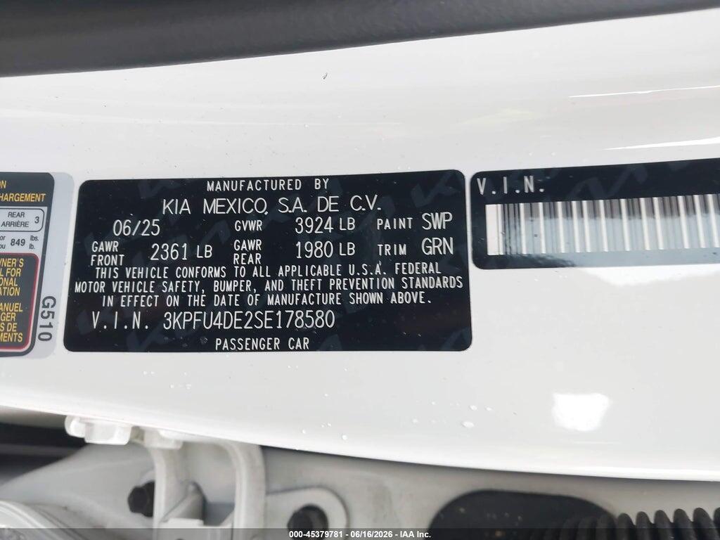 3KPFU4DE2SE178580 2025 KIA K4 photo no. 9