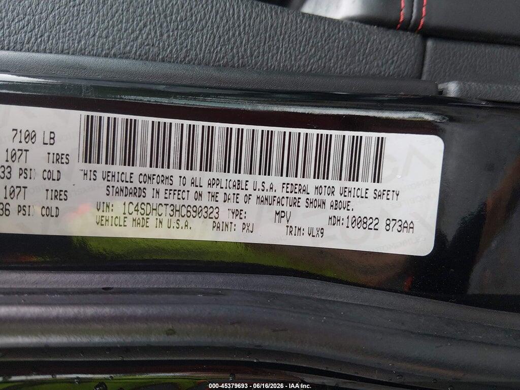 1C4SDHCT3HC690323 2017 DODGE DURANGO photo no. 9