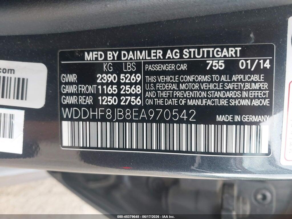 WDDHF8JB8EA970542 2014 MERCEDES-BENZ E 350 photo no. 9