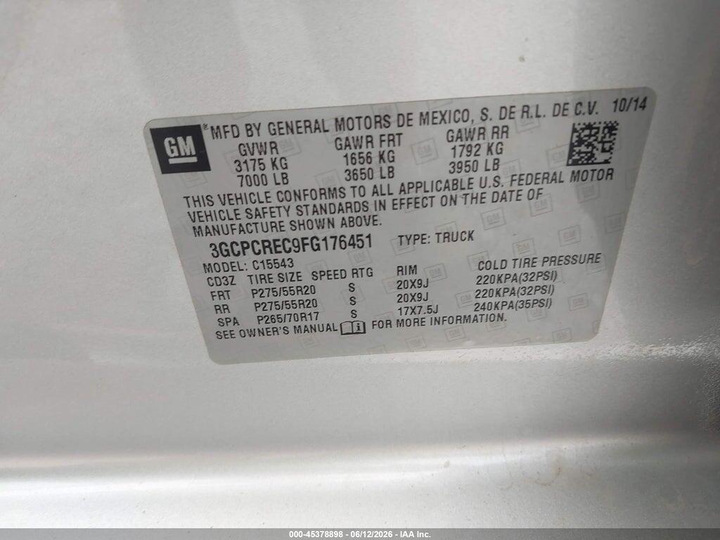 3GCPCREC9FG176451 2015 CHEVROLET SILVERADO 1500 photo no. 9