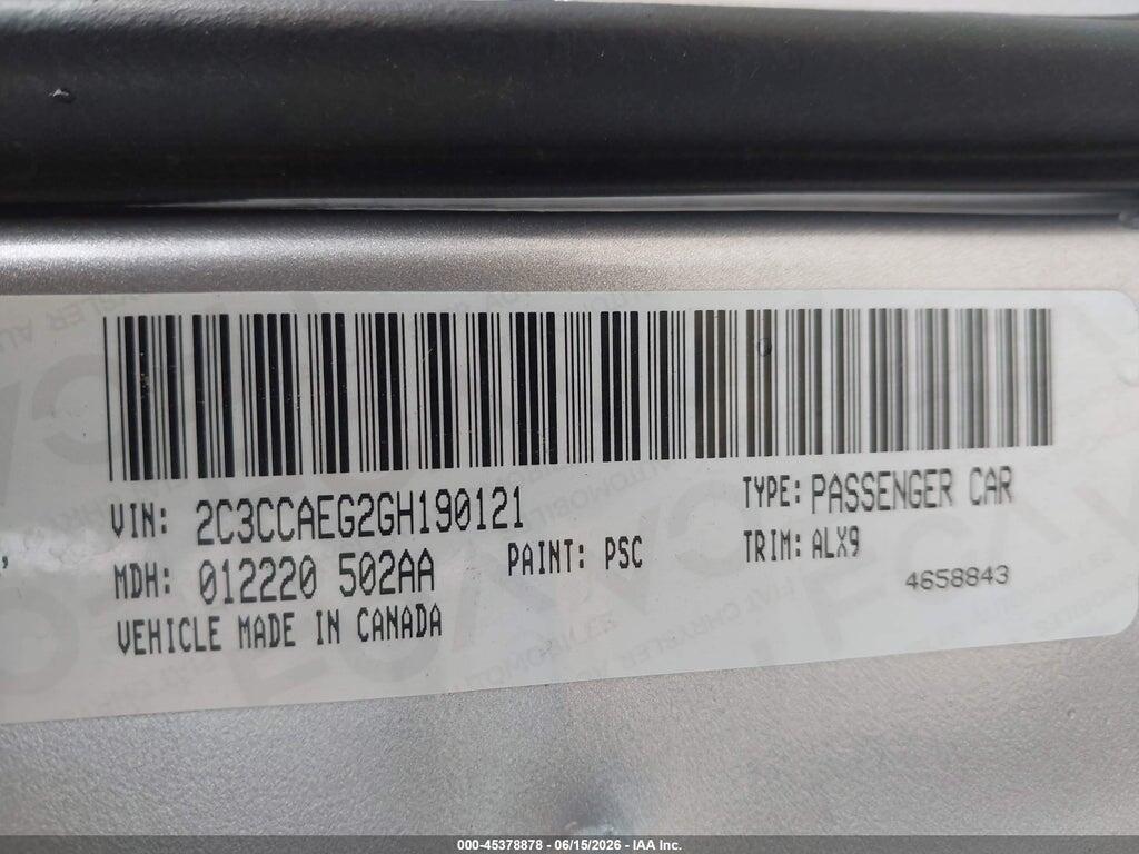 2C3CCAEG2GH190121 2016 CHRYSLER 300C photo no. 9