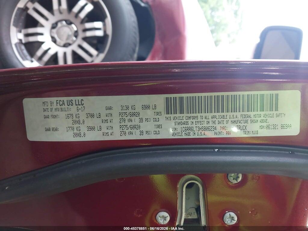 1C6RR6LT3HS806234 2017 RAM 1500 photo no. 9