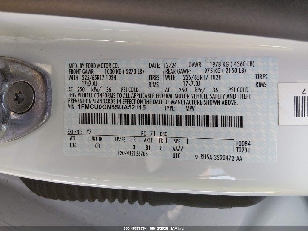1FMCU0GN8SUA52115 2025 FORD ESCAPE photo no. 9