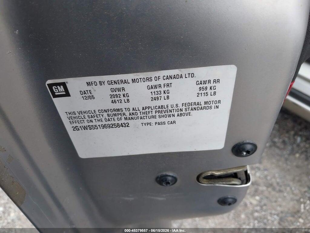 2G1WS551969258432 2006 CHEVROLET IMPALA photo no. 9